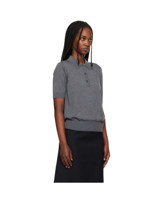 Loulou de Saison Black Migo Fluid Cashmere Polo