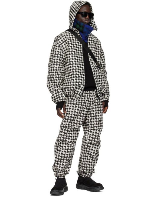 Burberry Black & White Houndstooth Trousers for men