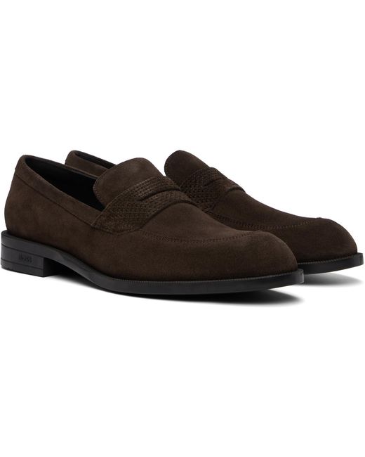 Boss Black Suede Loafers for men