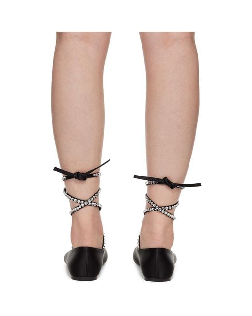 AMINA MUADDI Brown Ane Lace Up Ballerina Flats