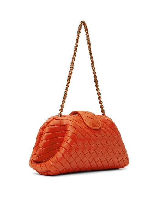 Bottega Veneta Orange Teen Lauren 1980 With Chain Clutch