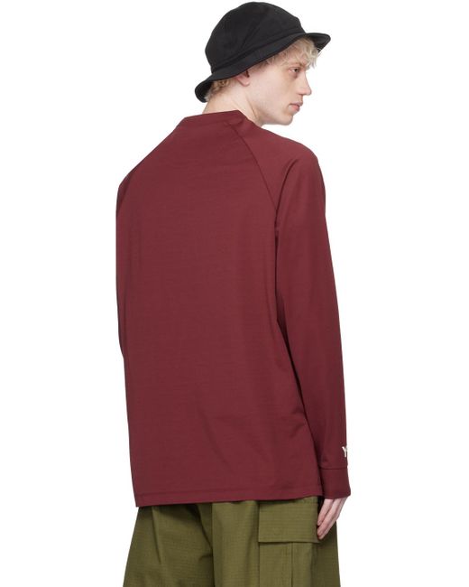 T-shirt à manches longues bourgogne à rayures Y-3 pour homme en coloris Red