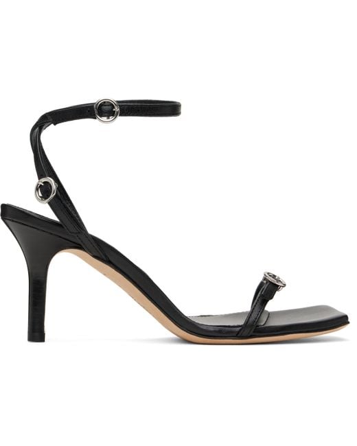 Aeyde ブラック Hallie レザー スティレットヒール サンダル Black