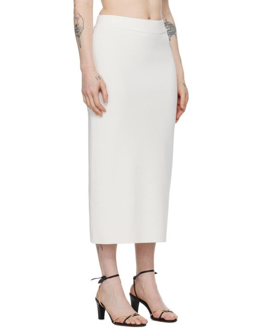 Frankie Shop Natural White Solange Midi Skirt