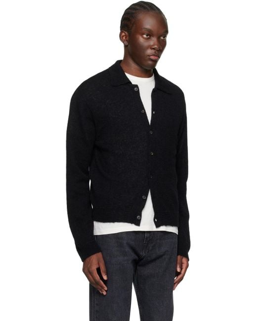 Our Legacy Black Evening Polo Cardigan for men