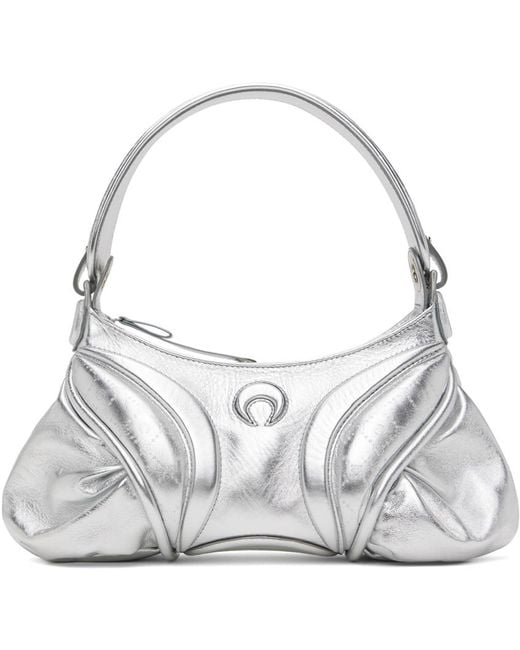 MARINE SERRE Gray Laminated Leather Futura Bag