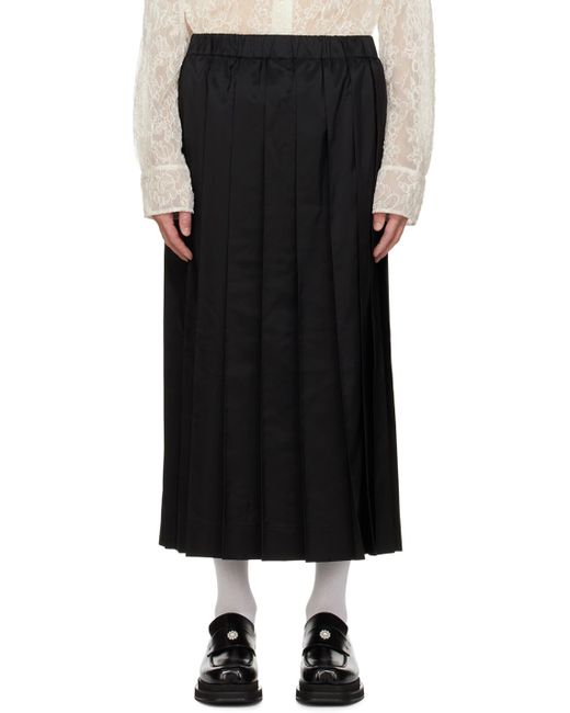 Simone Rocha Black Pleated Kilt Skirt for men