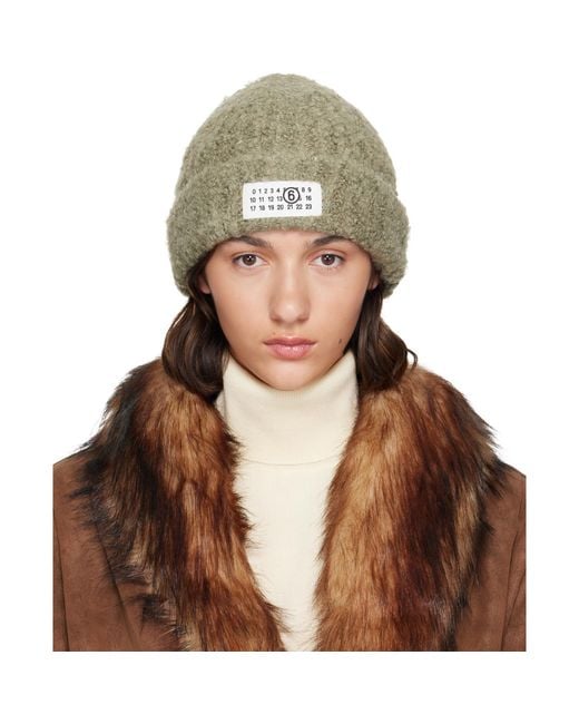 MM6 by Maison Margiela Brown Logo Beanie