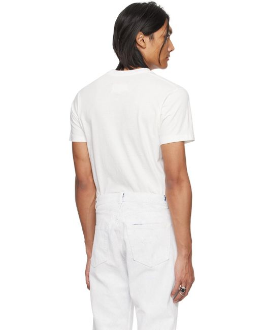 メンズ Maison Margiela ホワイト リバースロゴ Tシャツ White