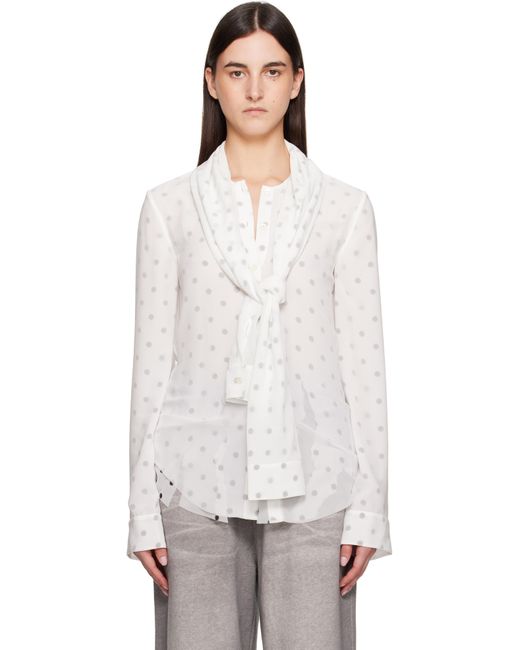 Acne ホワイト レイヤード ブラウス White