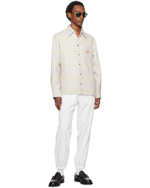 Casablancabrand White Drawstring Track Pants for men