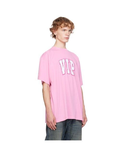 Balenciaga Pink 'Vip' Oversized T-Shirt for men
