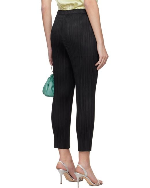 Pleats Please Issey Miyake Black Monthly Colors April Trousers
