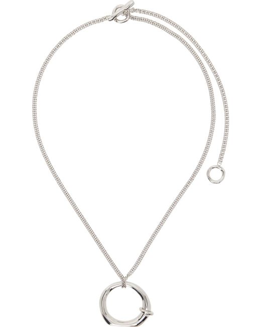 Jil Sander Multicolor Silver Pendant Necklace for men