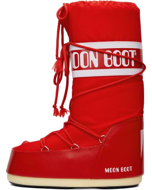 Moon Boot Red Icon Nylon Boots for men