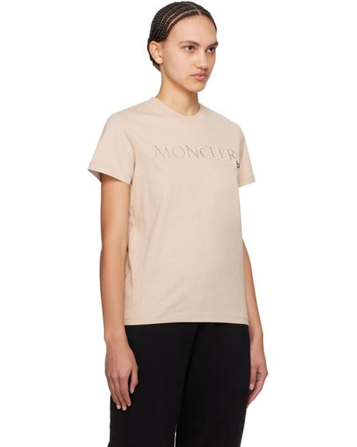 Moncler Black Beige Embroidered T-shirt
