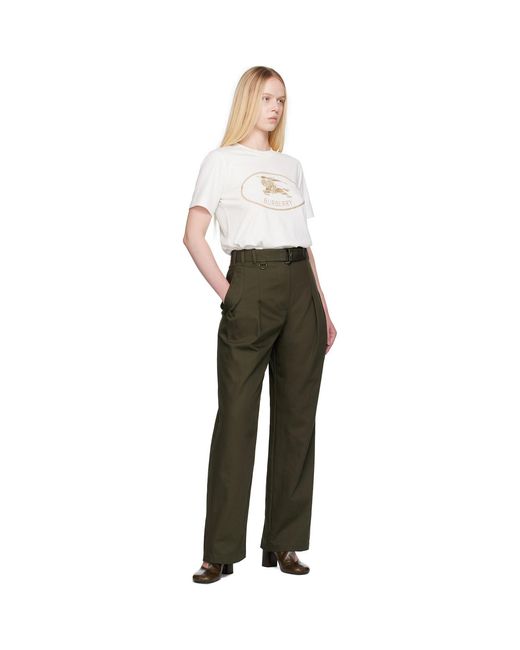 Burberry Multicolor Gabardine Belted Trousers
