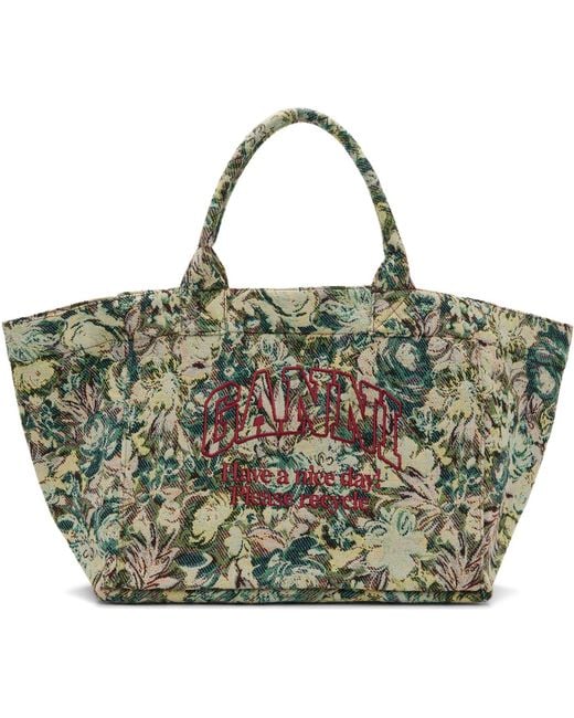 Ganni Green Tapestry Xxl Tote