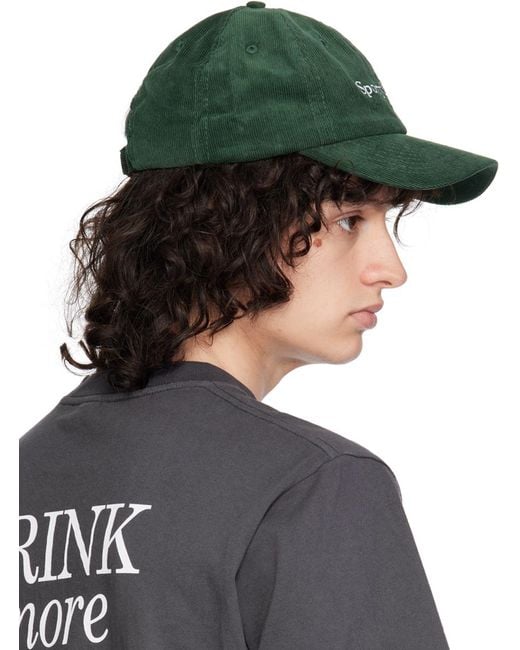 Sporty & Rich Green Embroidered Cap for men