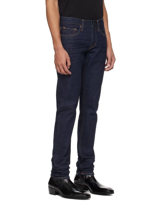 Tom Ford Blue Indigo Straight-leg Jeans for men