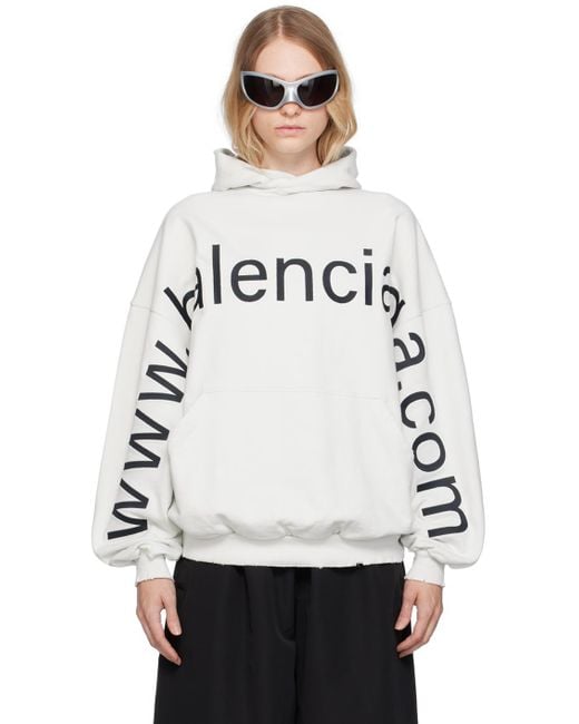 Balenciaga White 'bal.com' Hoodie