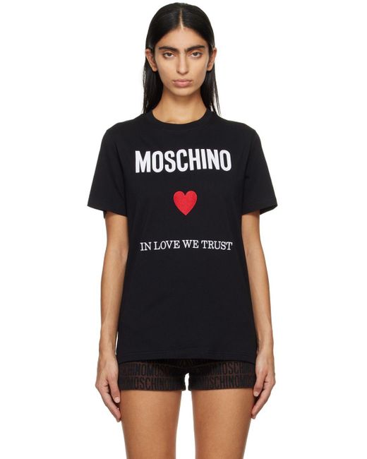 Moschino Black 'in Love We Trust' T-shirt | Lyst