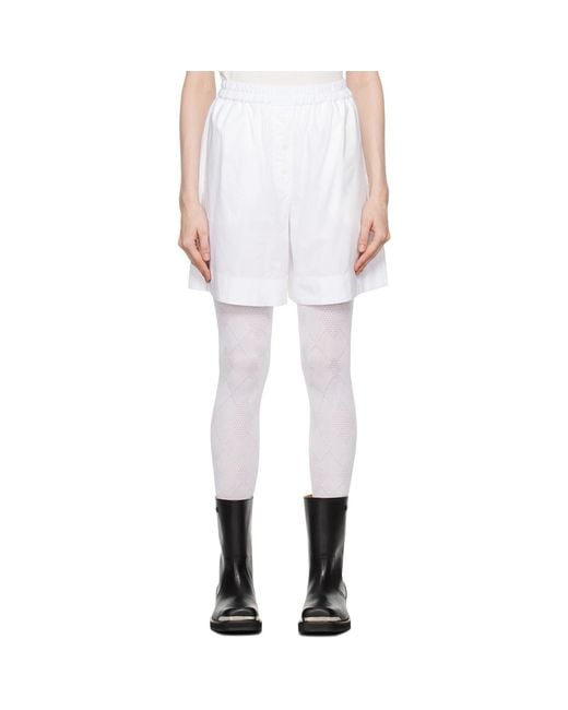 OPEN YY White Argyle Pyjama Shorts