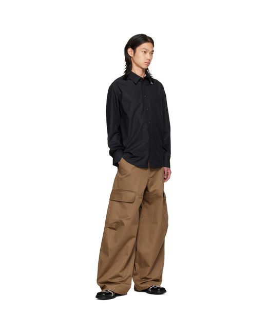 Simone Rocha Black Split Ring Classic Shirt for men