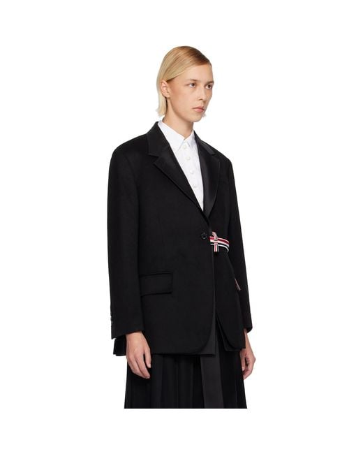 Thom Browne Black Cashmere Wool 2-In-1 Sport Blazer