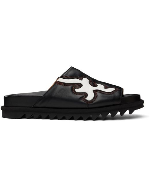 Dries Van Noten Black & White Shark Cowboy Sandals for men