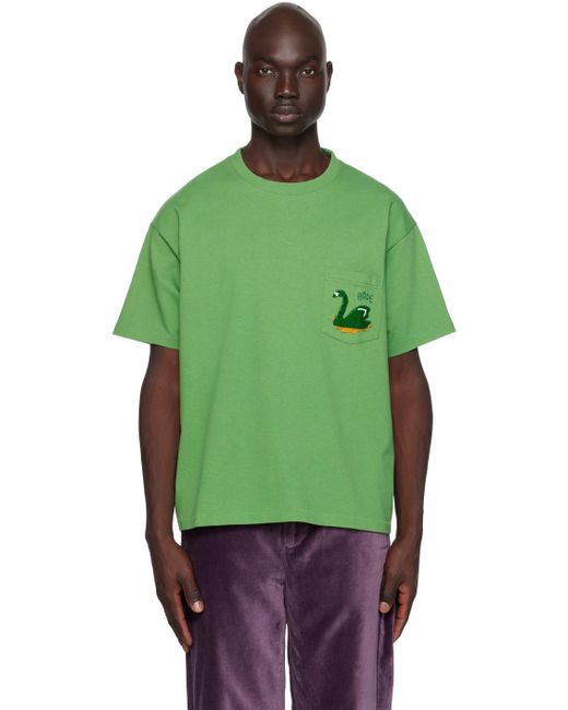 Bode Green Swan T-shirt for men