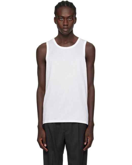 Zegna Black White Scoop Tank Top for men