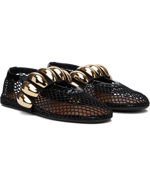 Alaïa ブラック Jewel フィッシュネット フラットシューズ Black