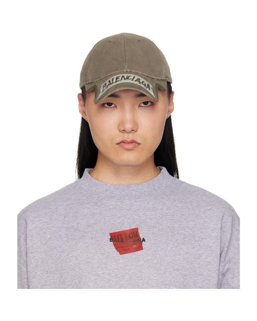 Balenciaga Blue Khaki Masking Tape Cap for men