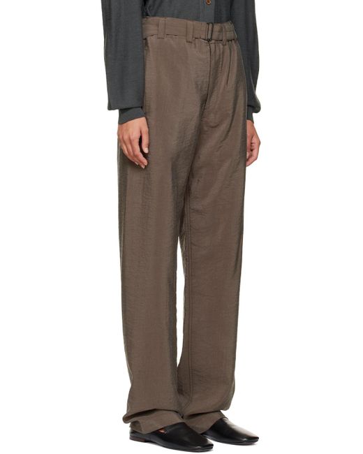 Lemaire Brown Belted Chino Trousers