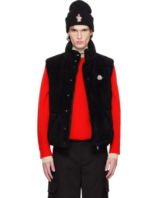 Moncler Red Colbricon Teddy Reversible Down Vest for men