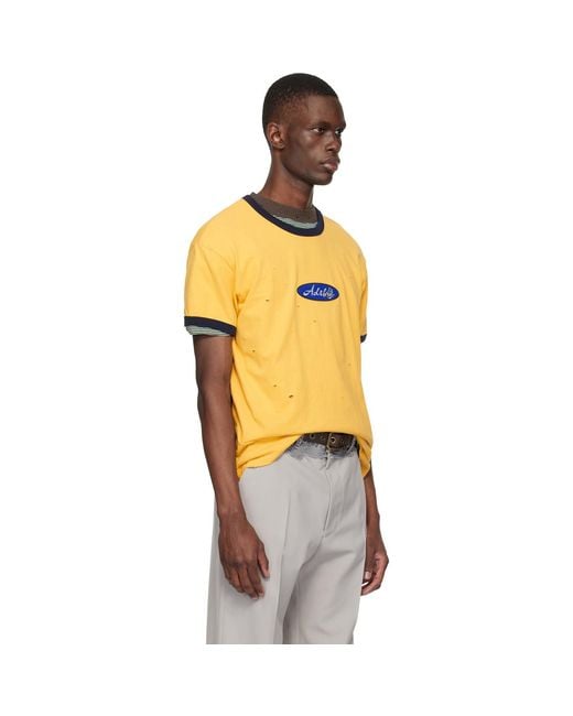 ANDERSSON BELL Orange Essential 'Adsb' Logo Patch Ringer T-Shirt for men