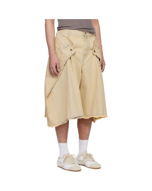 Lu'u Dan Natural Off- Maxi Denim Shorts for men