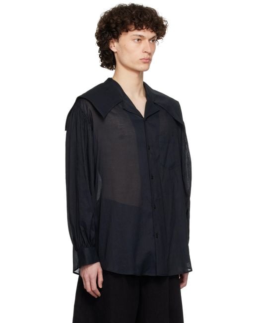 Simone Rocha Blue Sailor Collar Shirt for men