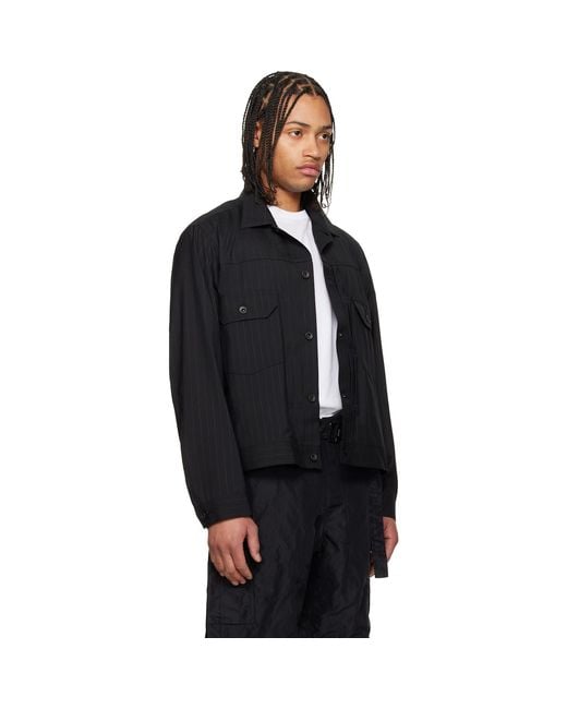 Sacai Black Chalk Stripe Jacket for men