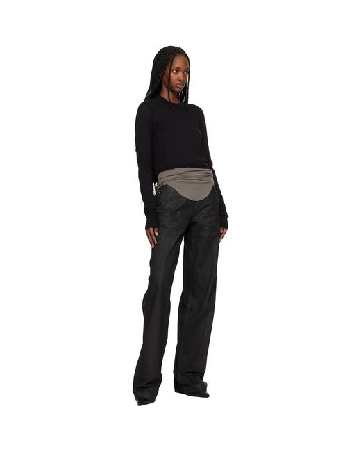 Rick Owens Black Temple Cropped Level Ls T-Shirt