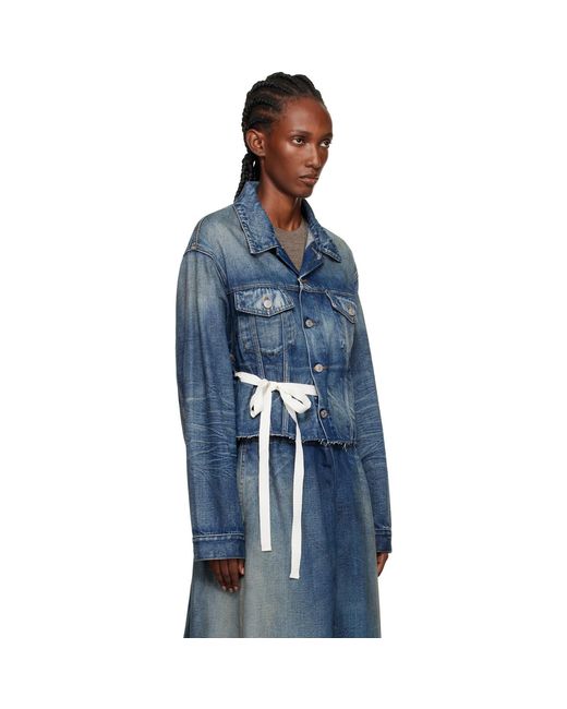MM6 by Maison Margiela Blue Cropped Denim Jacket