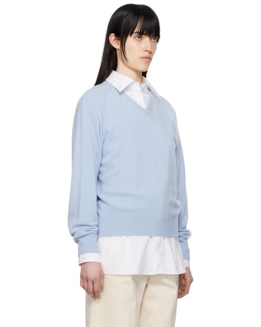 Carven ブルー Vネックセーター Blue