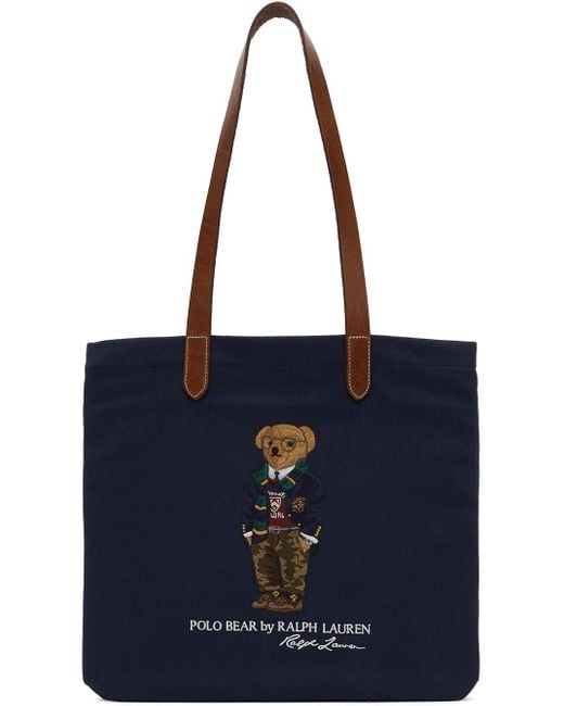 Polo Ralph Lauren Blue Navy Polo Bear Tote for men