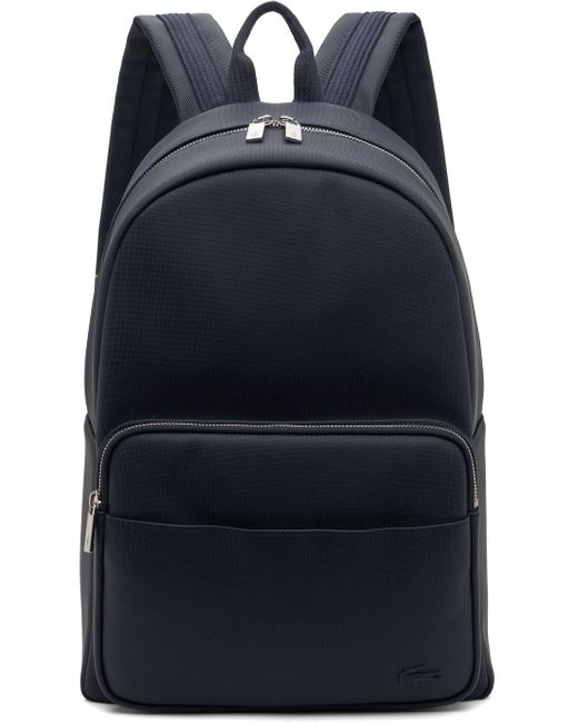 Lacoste Black Navy Classic Petit Piqué Backpack for men