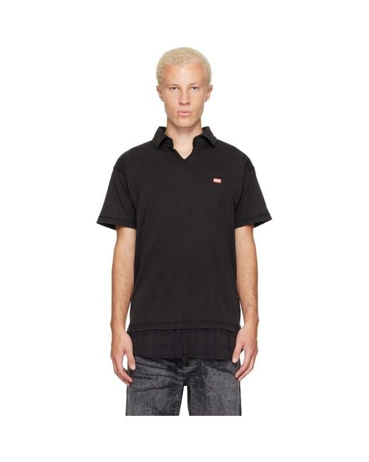 DIESEL Black T-Ansel Polo for men