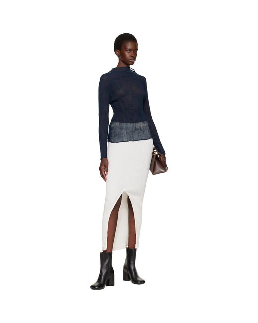 Issey Miyake Blue Chiffon Twist 1 Top