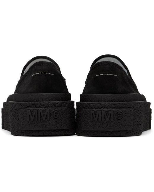 MM6 by Maison Martin Margiela Black Platform Moccasin Sneakers
