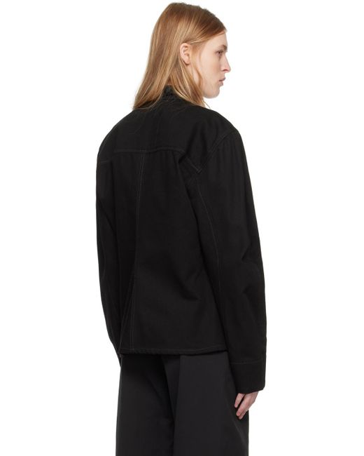 Lemaire Black Curved Sleeve Denim Jacket