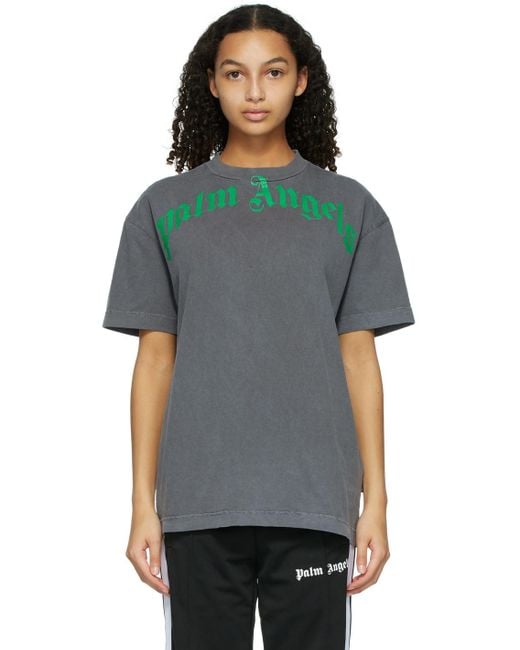Palm Angels Cotton Black & Green Vintage T-shirt | Lyst